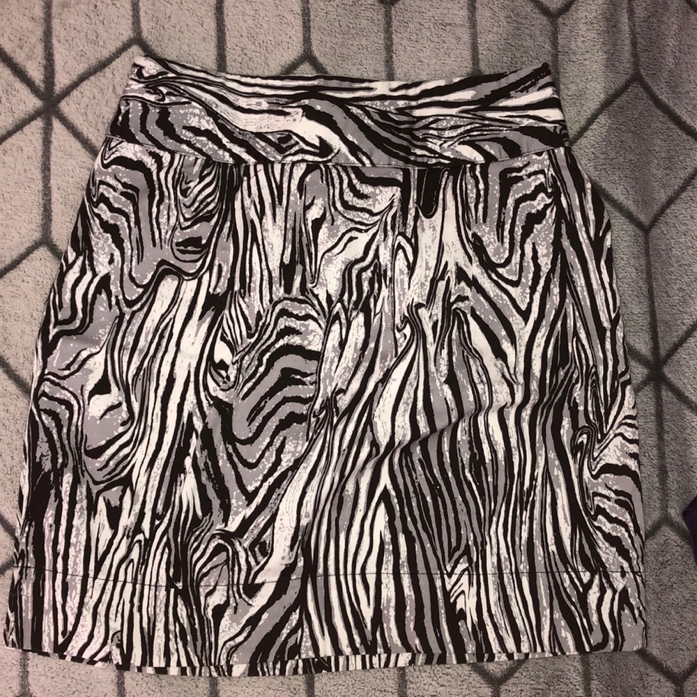 Black and White Marble Pencil Skirt